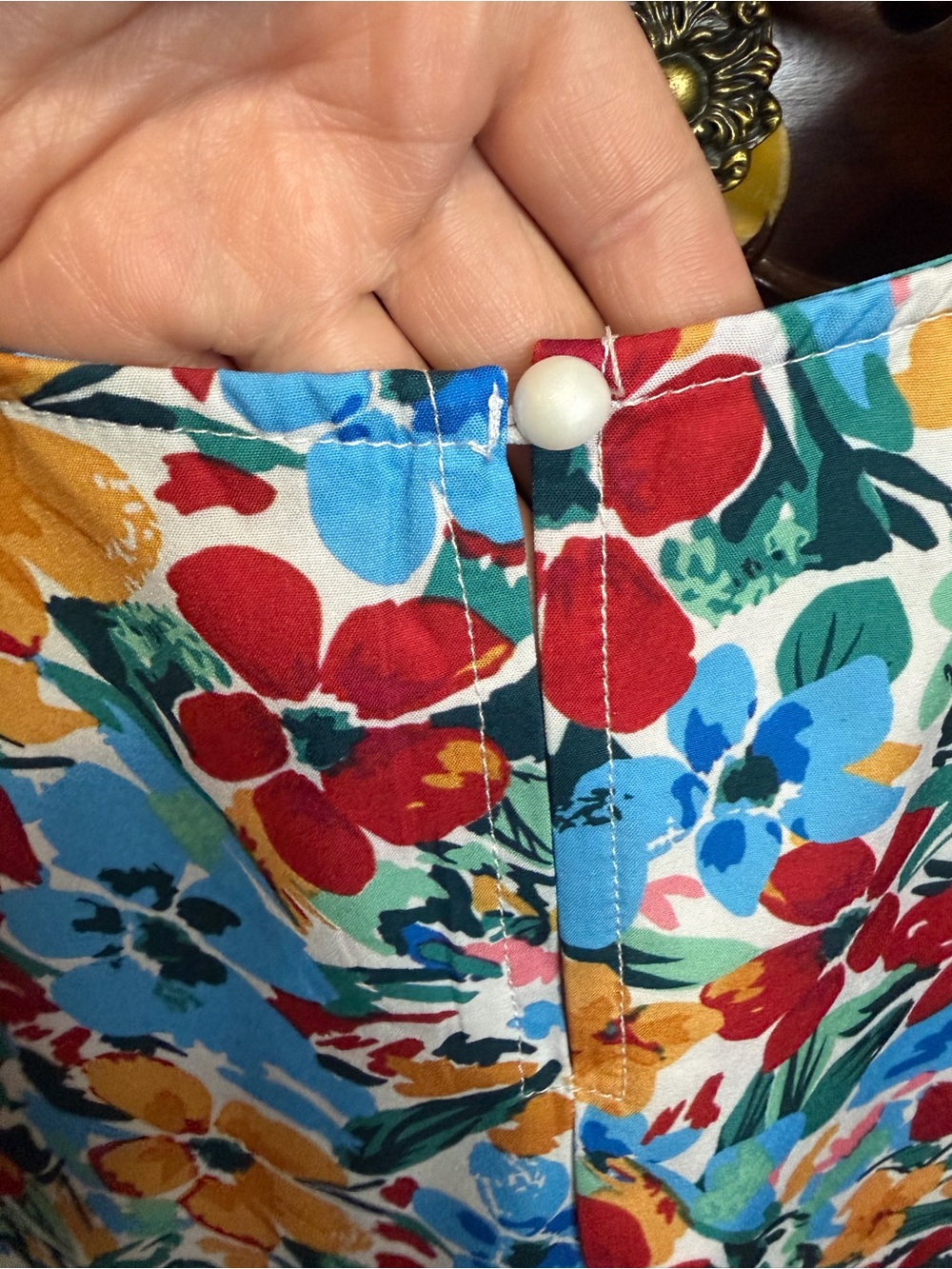 Women’s Floral Ruffle Sleeve Top - Bright Multi - Picture 5 of 5